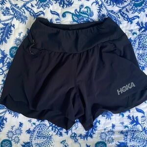 Hoka Running Shorts Black 4 inch
